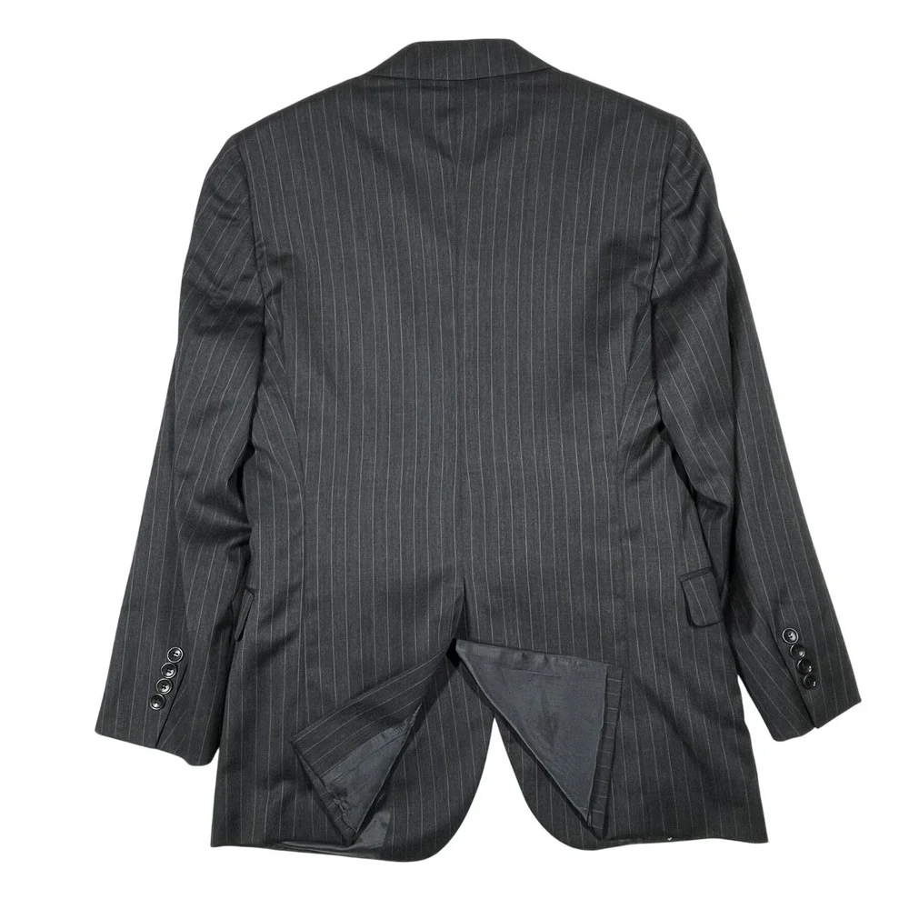 Brooks Brothers 1818 Fitzgerald Blazer Mens 40S Charcoal Grey Pinstripe Wool USA